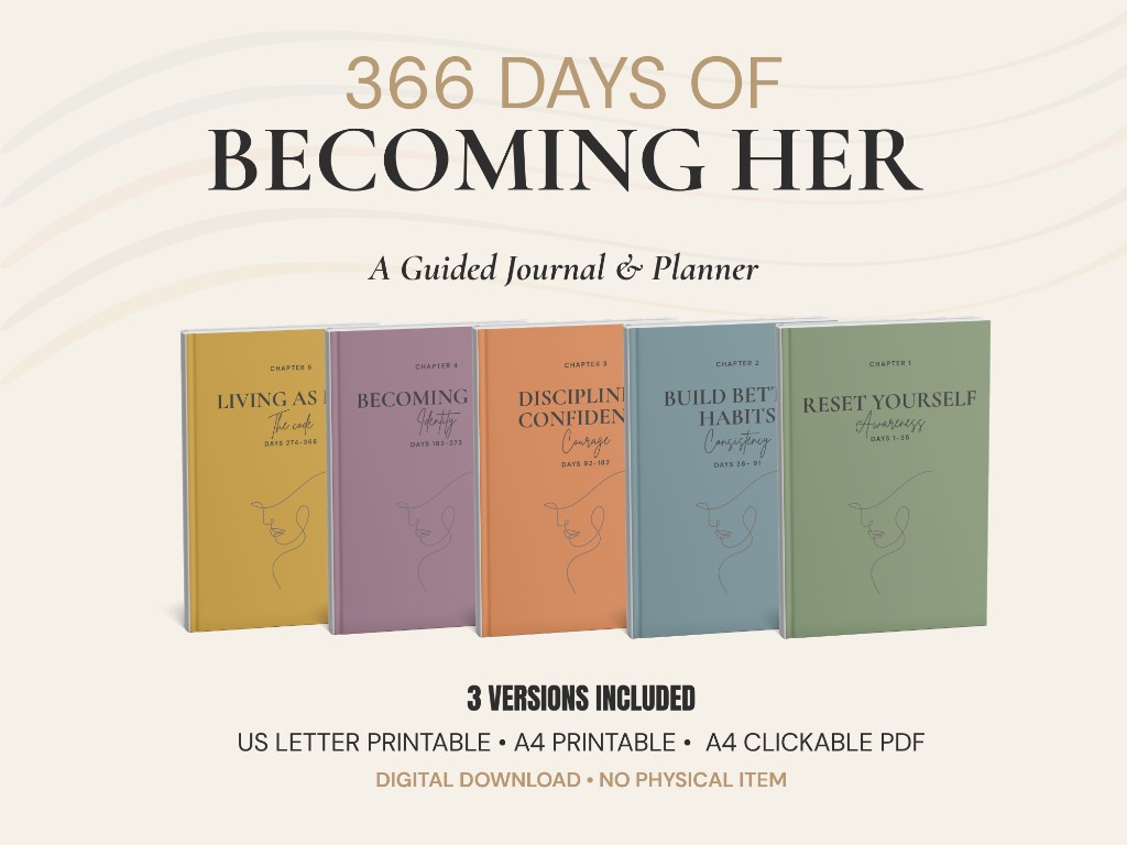 366 Days of Becoming Her — A Guided Journal & Planner